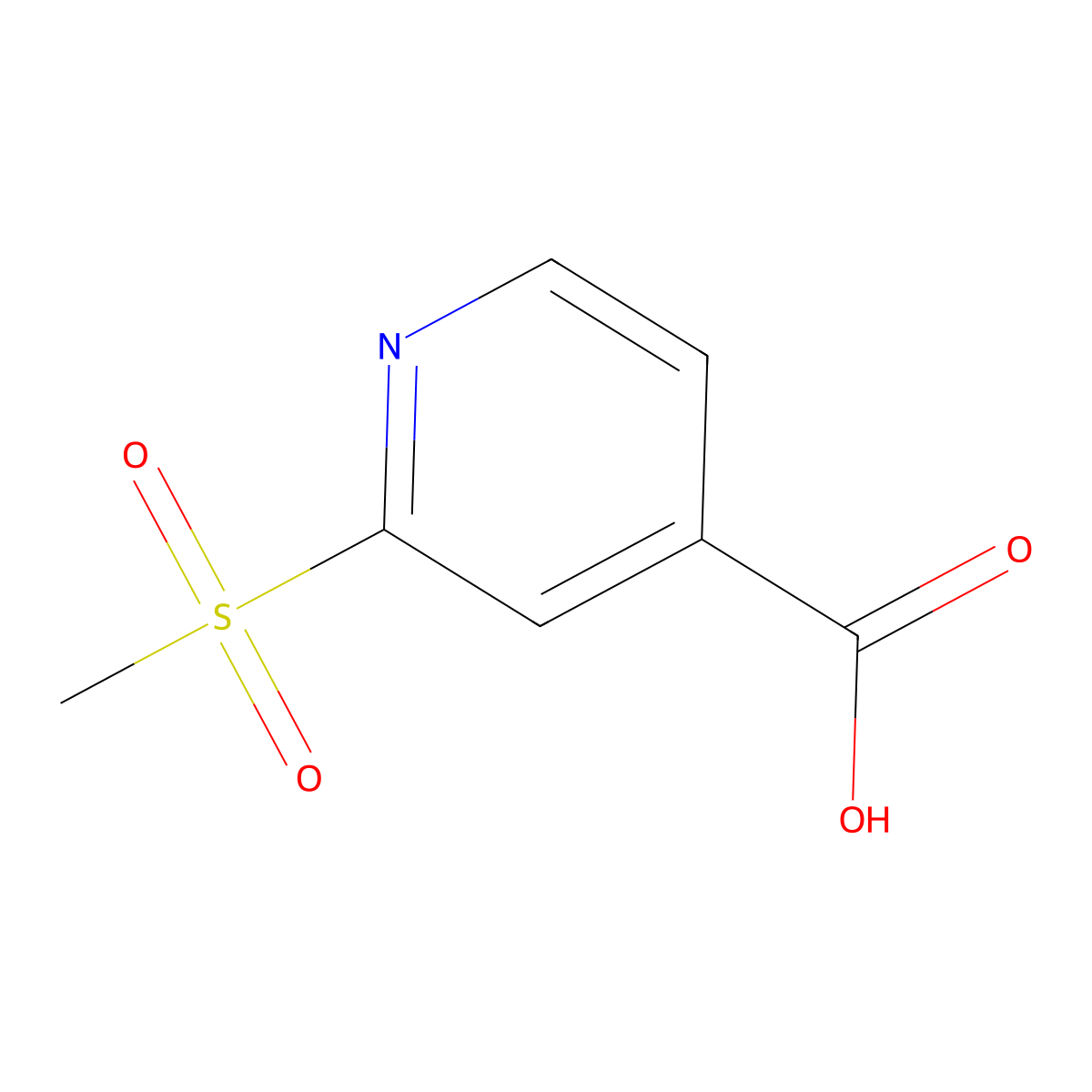 2-(Methylsulfonyl)-4-pyridinecarboxylic acid molecular structure, CAS 1186663-27-3
