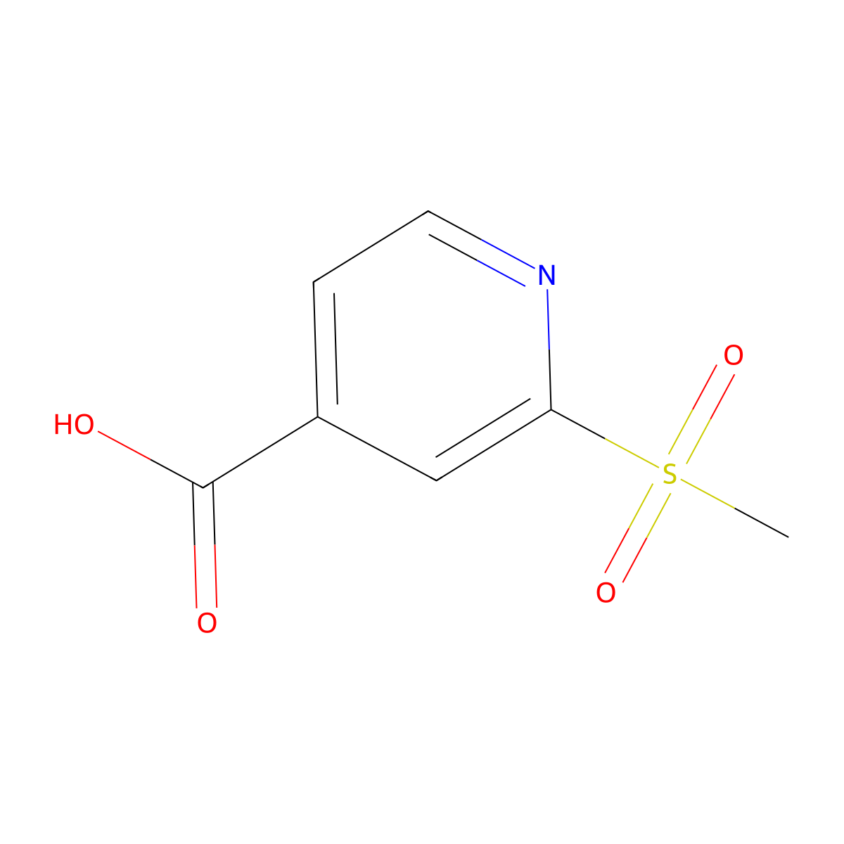 2-(Methylsulfonyl)-4-pyridinecarboxylic acid molecular structure, CAS 1186663-27-3