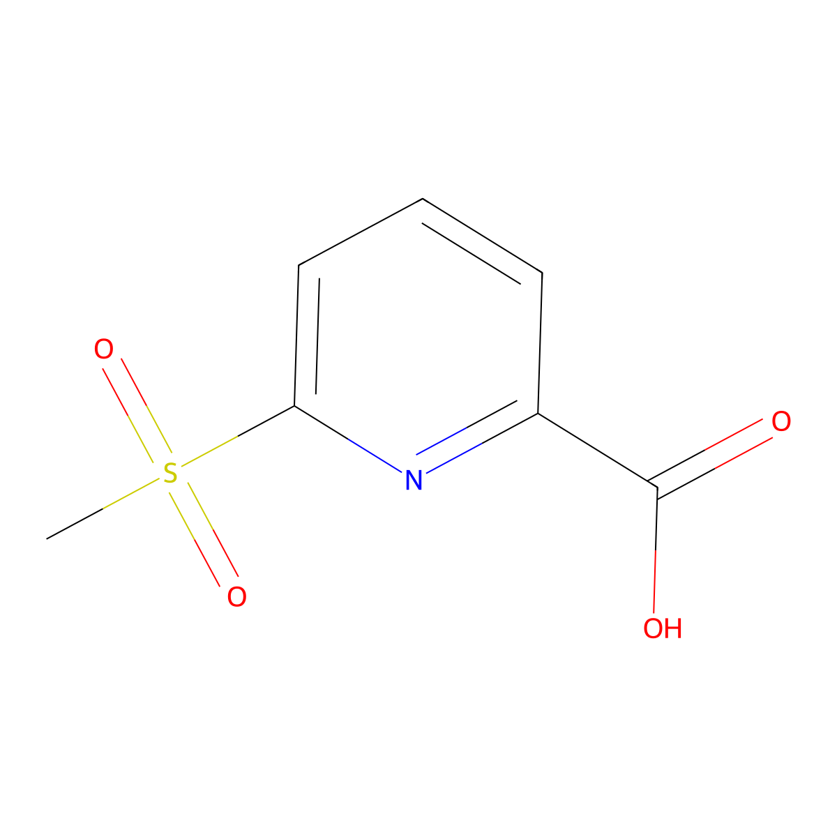 6-Methanesulfonylpyridine-2-carboxylic acid molecular structure, CAS 1186663-28-4