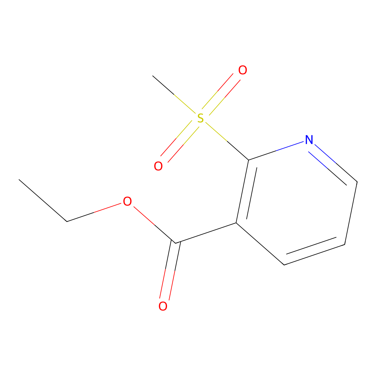 Ethyl 2-(methylsulfonyl)nicotinate molecular structure, CAS 1186663-29-5