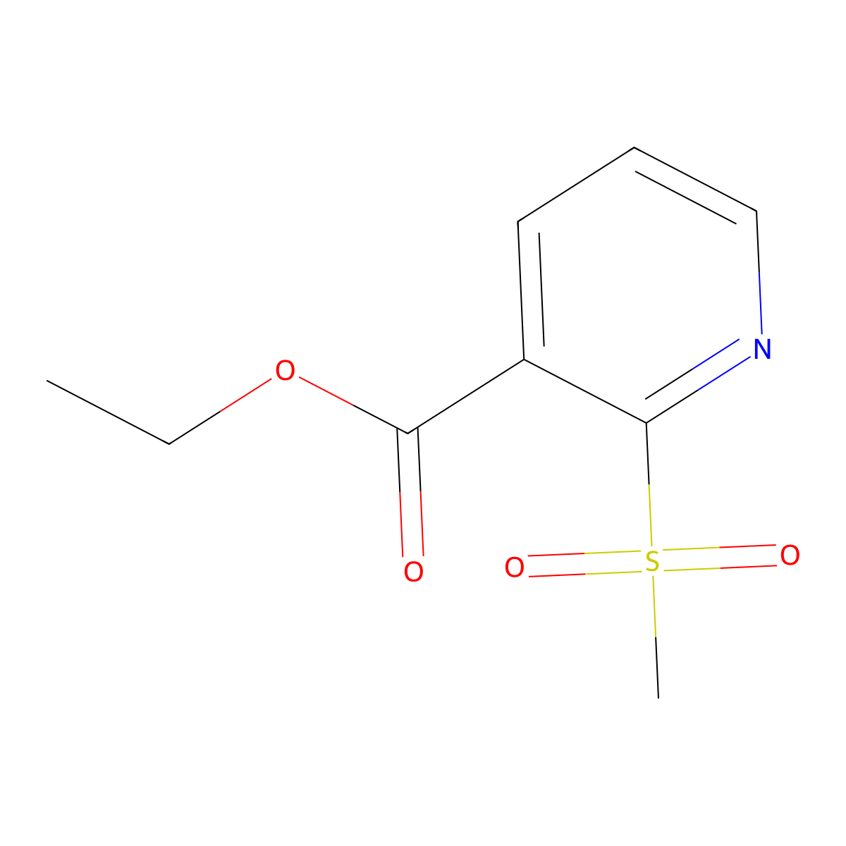 Ethyl 2-(methylsulfonyl)nicotinate molecular structure, CAS 1186663-29-5