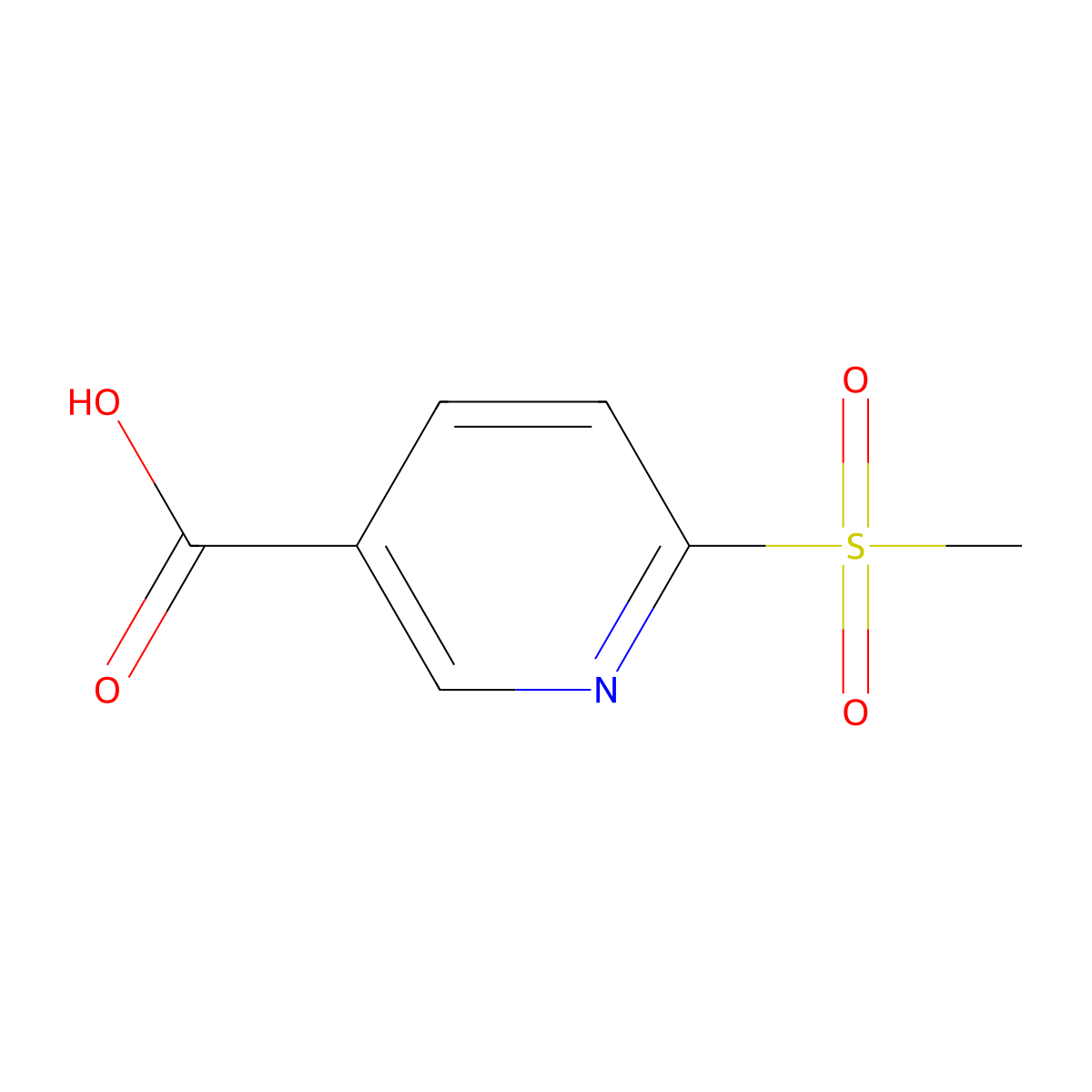 6-Methanesulfonylpyridine-3-carboxylic acid molecular structure, CAS 1186663-34-2