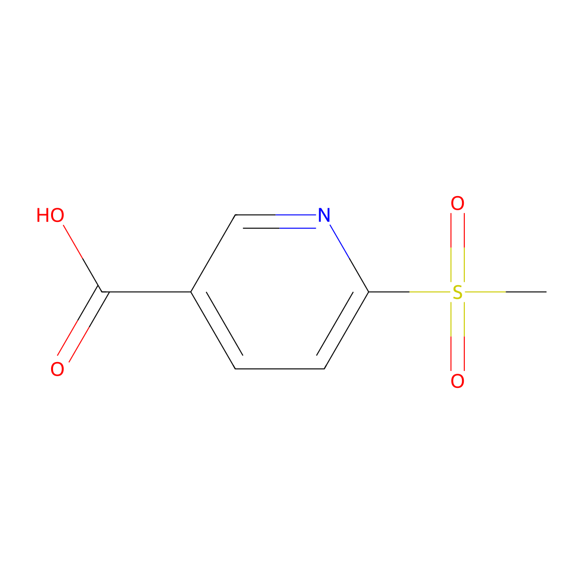 6-Methanesulfonylpyridine-3-carboxylic acid molecular structure, CAS 1186663-34-2