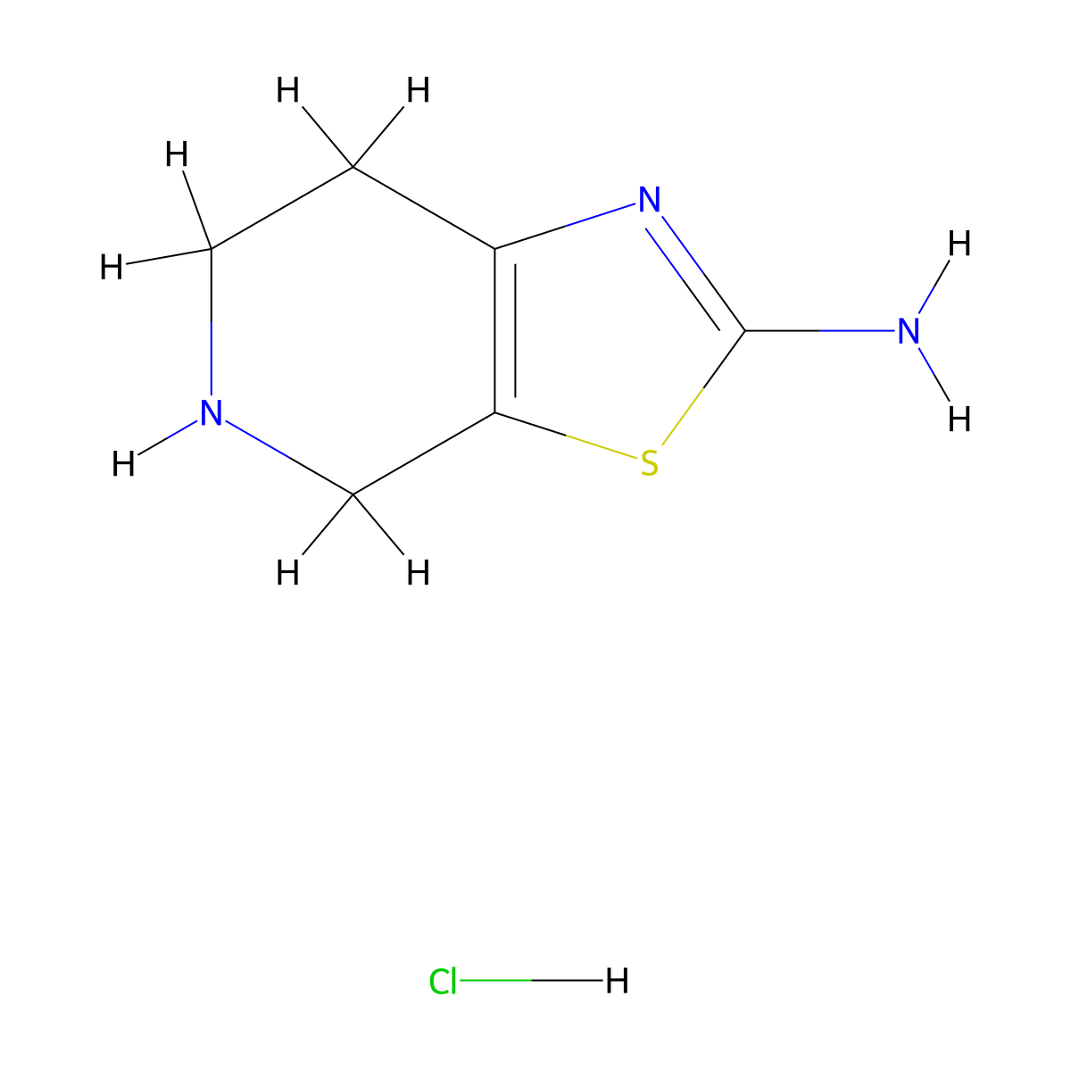 4,5,6,7-Tetrahydrothiazolo[5,4-c]pyridin-2-amine hydrochloride molecular structure, CAS 1186663-35-3