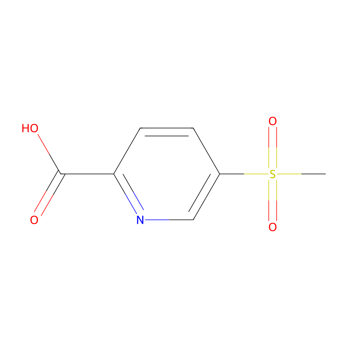5-(Methylsulfonyl)-2-pyridinecarboxylic acid molecular structure, CAS 1186663-48-8