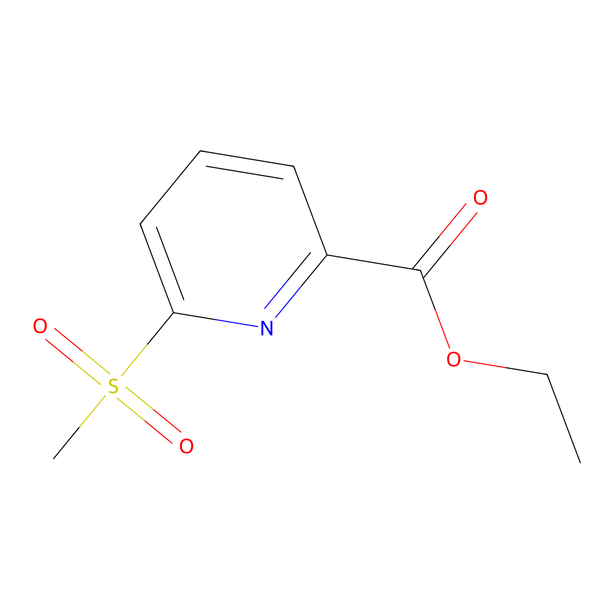 Ethyl 6-(methylsulfonyl)picolinate molecular structure, CAS 1186663-50-2