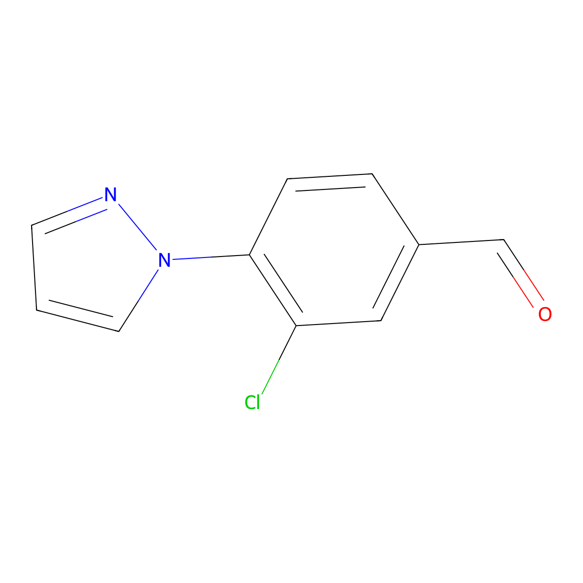3-Chloro-4-(1H-pyrazol-1-YL)benzaldehyde molecular structure, CAS 1186663-52-4