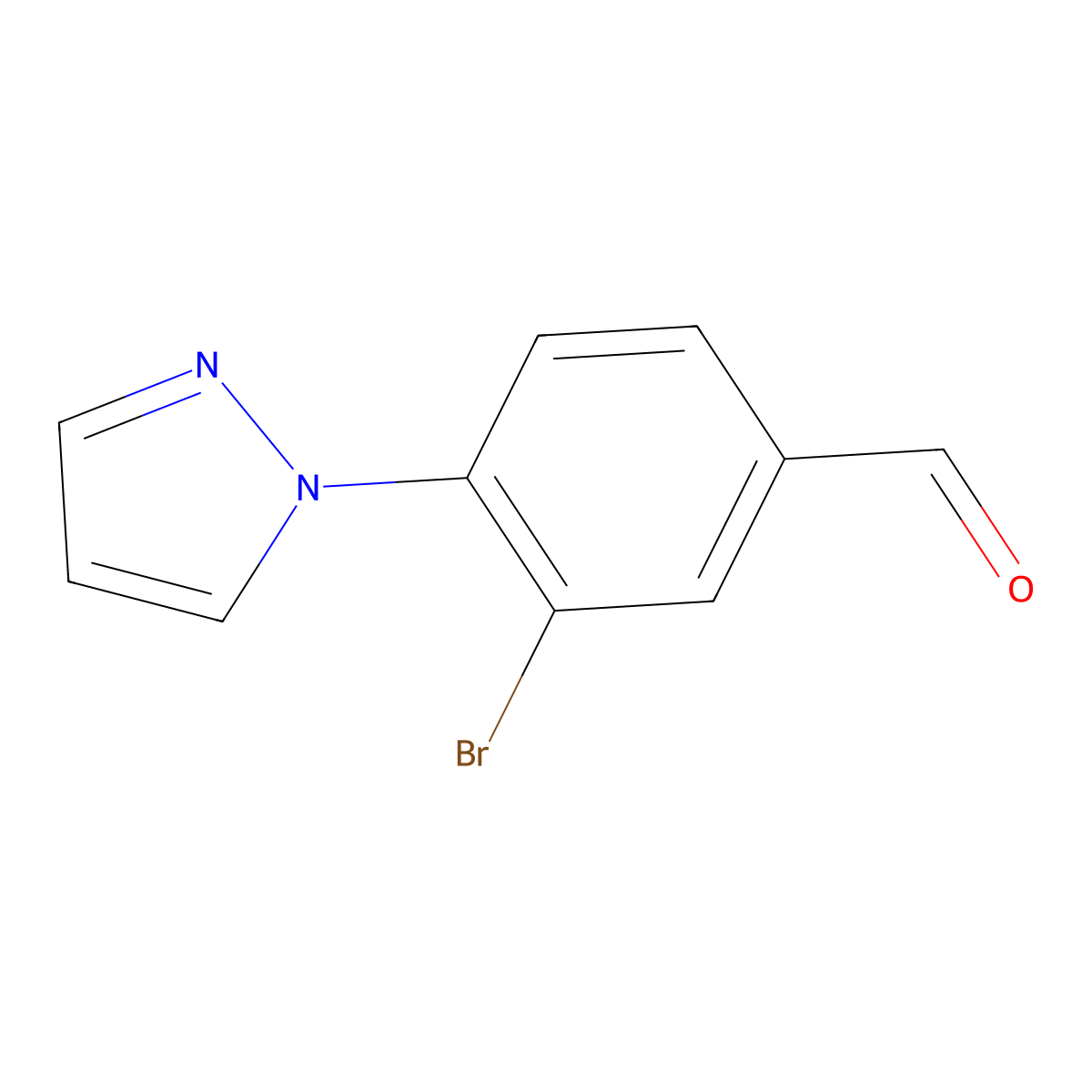 3-Bromo-4-(1H-pyrazol-1-YL)benzaldehyde molecular structure, CAS 1186663-53-5