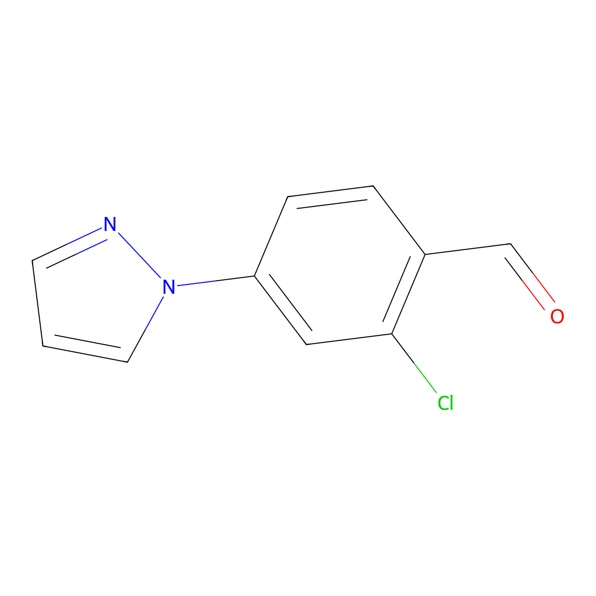 2-Chloro-4-(1H-pyrazol-1-YL)benzaldehyde molecular structure, CAS 1186663-54-6
