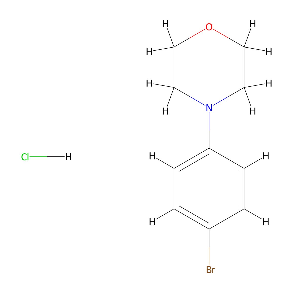 4-(4-Bromophenyl)morpholine hydrochloride molecular structure, CAS 1186663-63-7