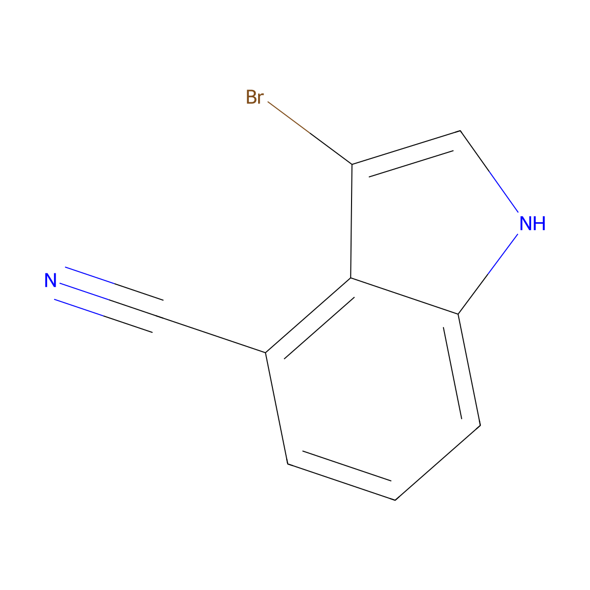 3-Bromo-1H-indole-4-carbonitrile molecular structure, CAS 1186663-64-8