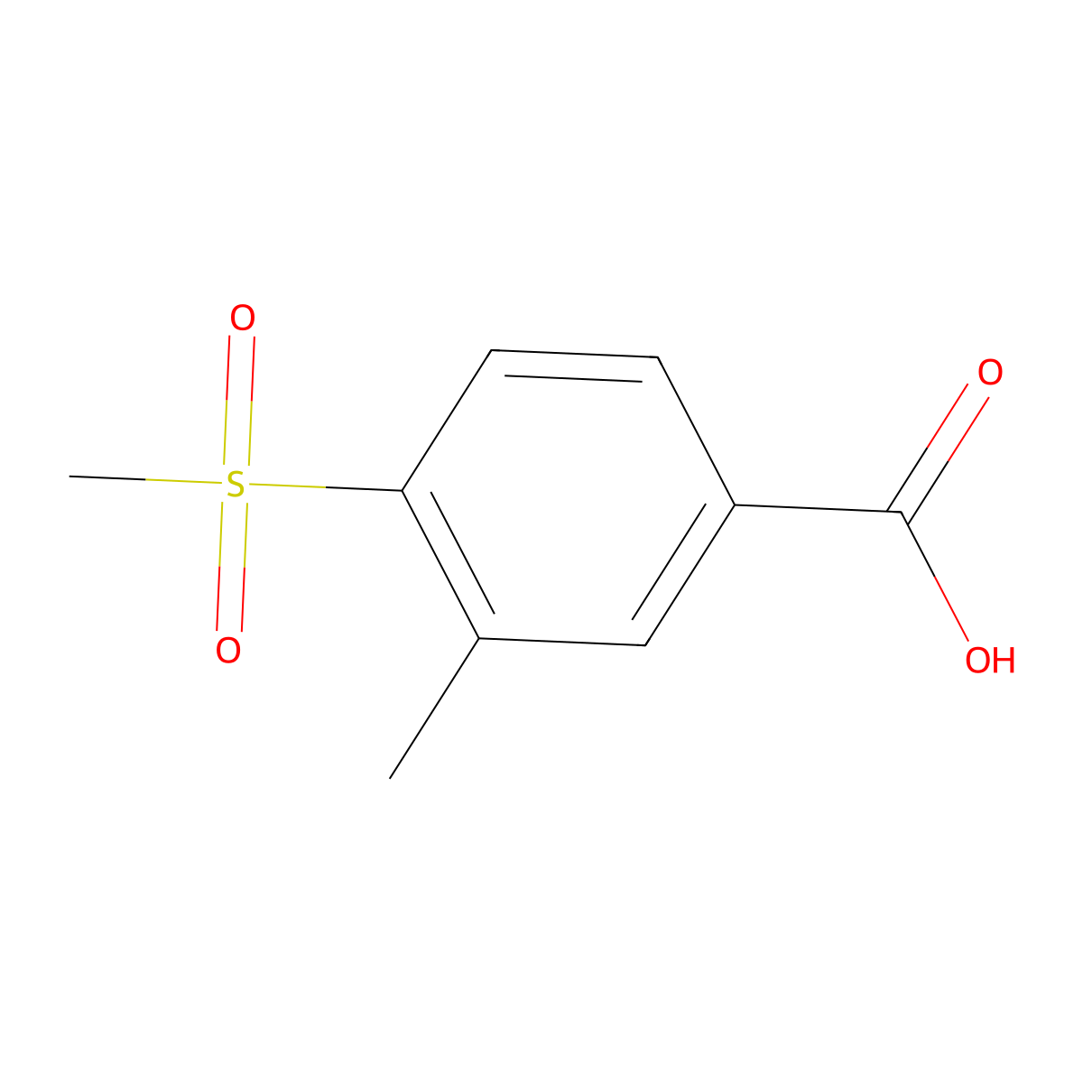 3-Methyl-4-(methylsulfonyl)benzoic acid molecular structure, CAS 1186663-65-9