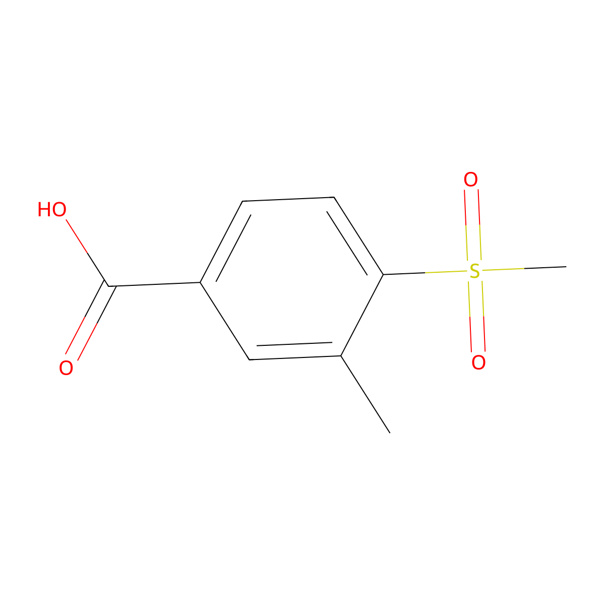 3-Methyl-4-(methylsulfonyl)benzoic acid molecular structure, CAS 1186663-65-9