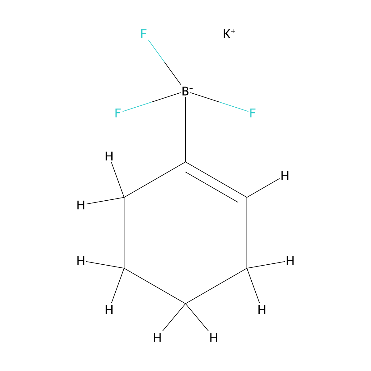 Potassium (cyclohex-1-en-1-yl)(trifluoro)borate(1-) molecular structure, CAS 1186667-20-8