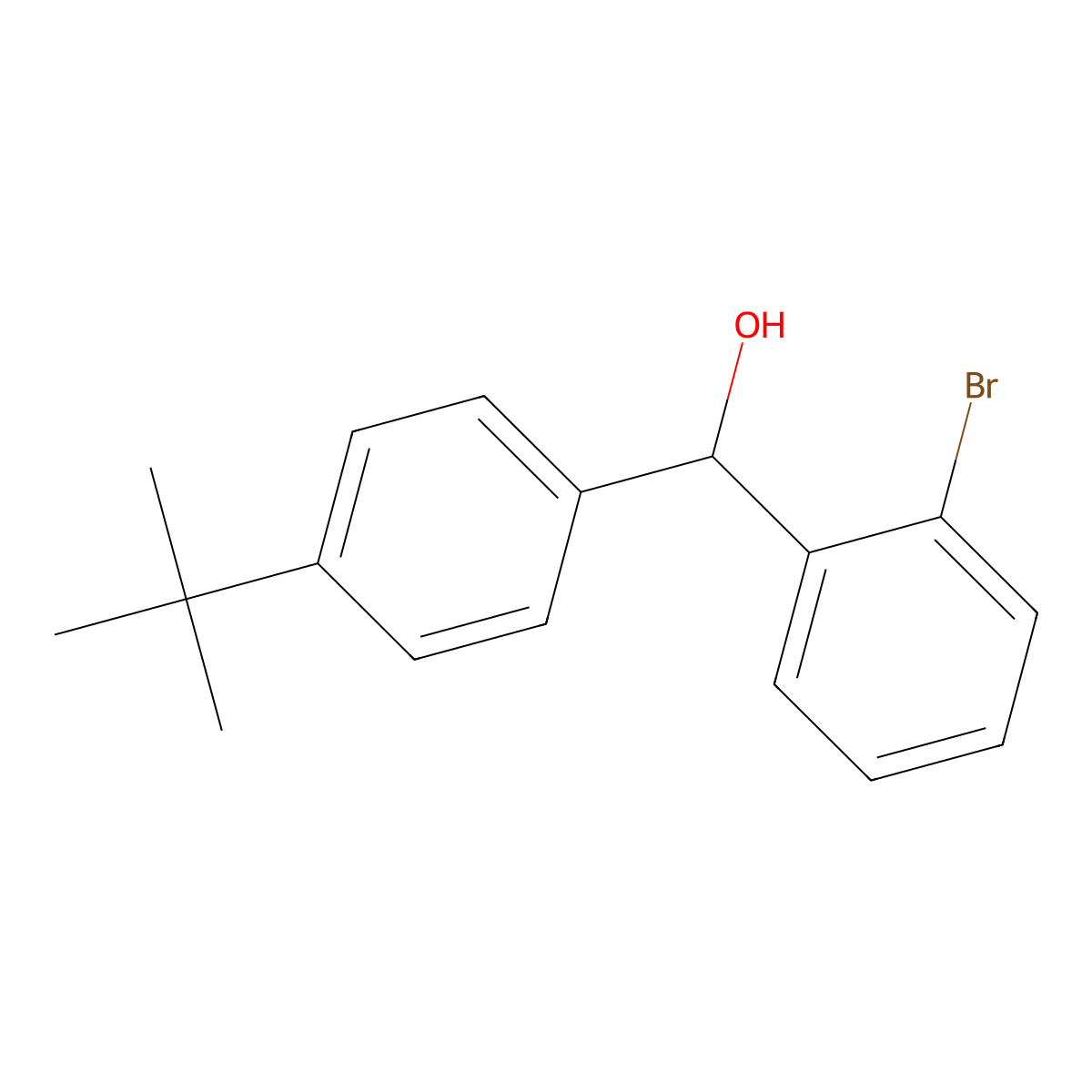 (2-Bromophenyl)(4-(tert-butyl)phenyl)methanol molecular structure, CAS 1186677-92-8