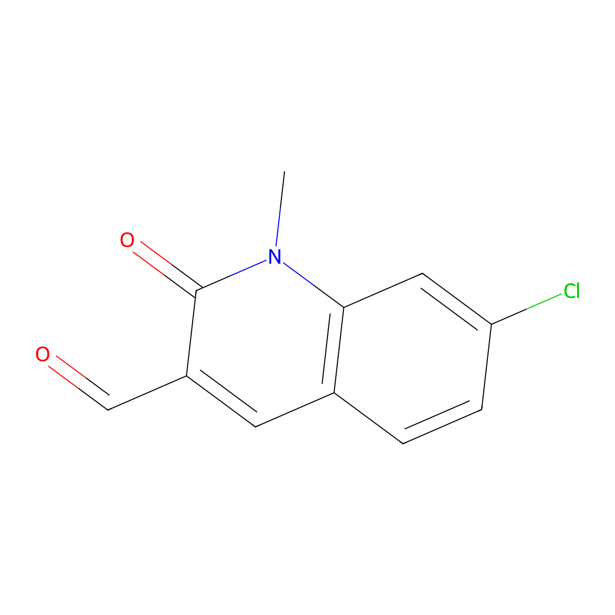 7-Chloro-1,2-dihydro-1-methyl-2-oxo-3-quinolinecarboxaldehyde molecular structure, CAS 118672-71-2