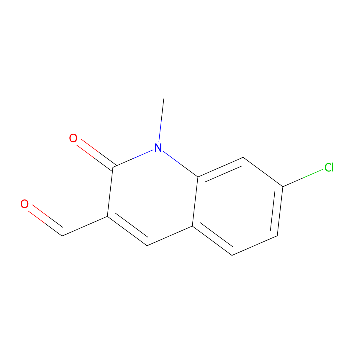 7-Chloro-1,2-dihydro-1-methyl-2-oxo-3-quinolinecarboxaldehyde molecular structure, CAS 118672-71-2