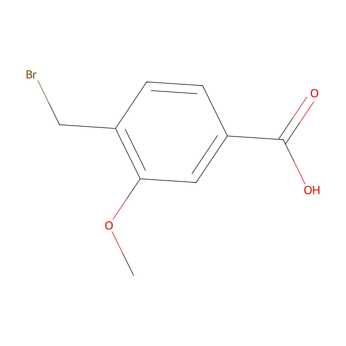 4-(Bromomethyl)-3-methoxybenzoic acid molecular structure, CAS 118684-13-2