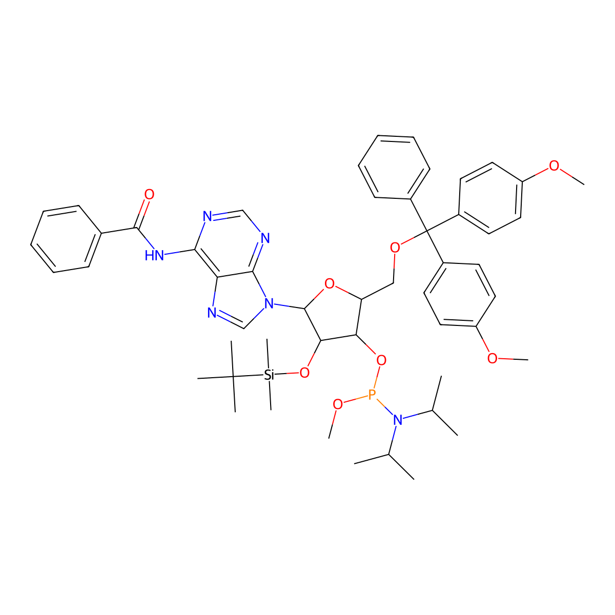 2-OTBS A(Bz) OMe-amidite molecular structure, CAS 118684-39-2