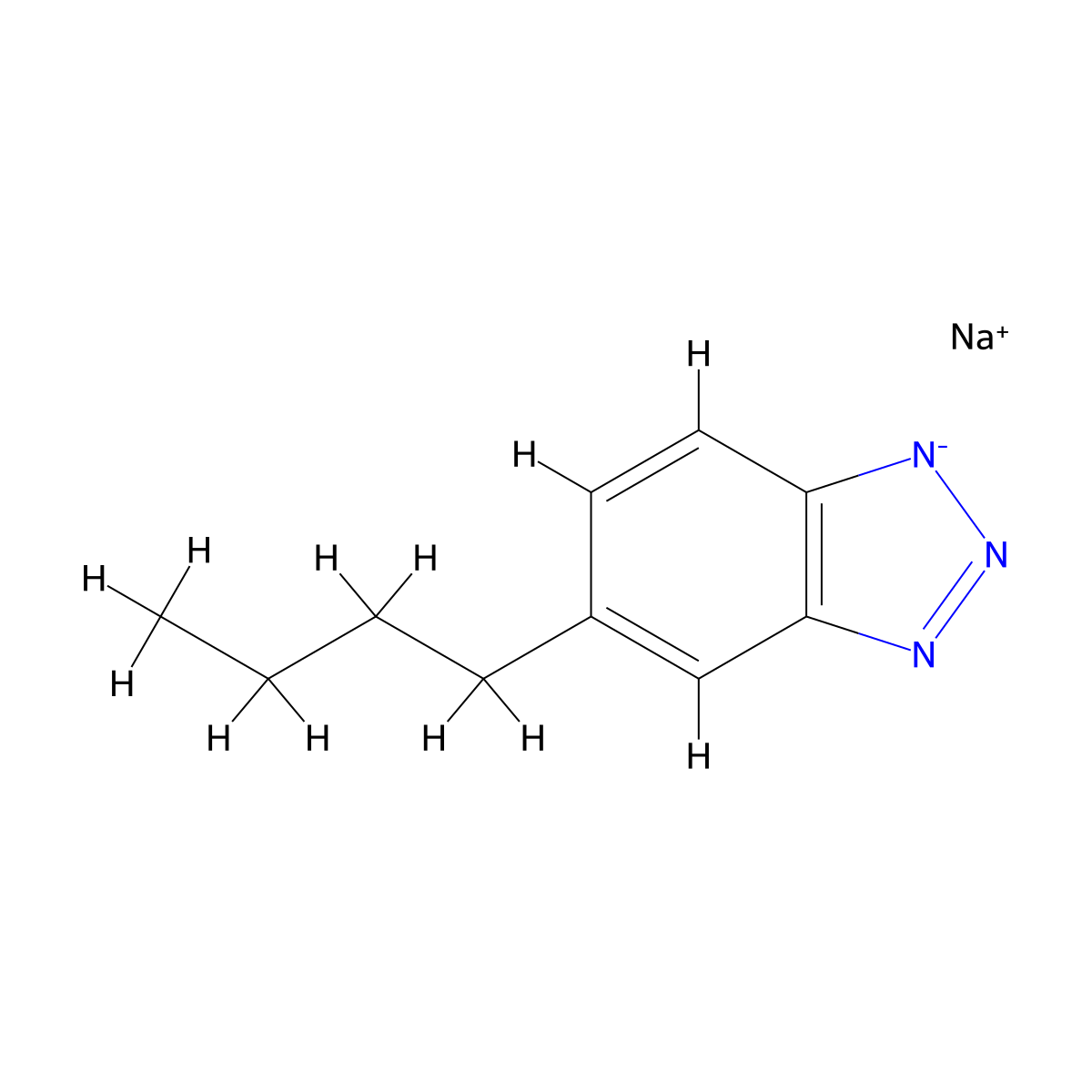 1H-Benzotriazole, 6-butyl-, sodium salt (1:1) molecular structure, CAS 118685-34-0