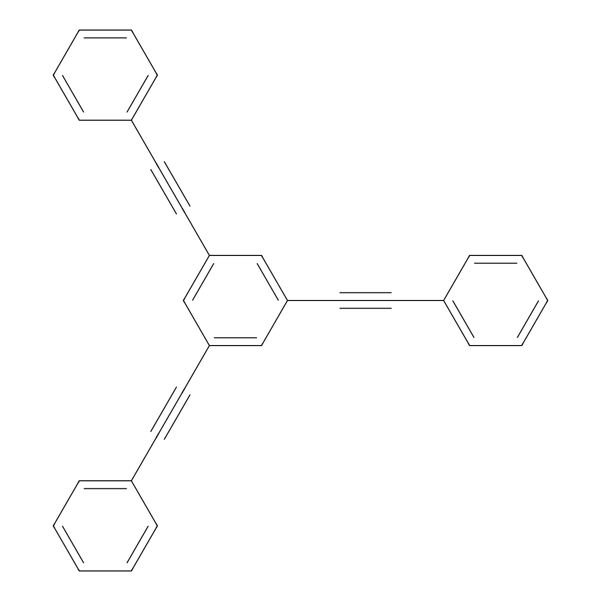 1,1',1''-(Benzene-1,3,5-triyltri(ethyne-2,1-diyl))tribenzene molecular structure, CAS 118688-56-5