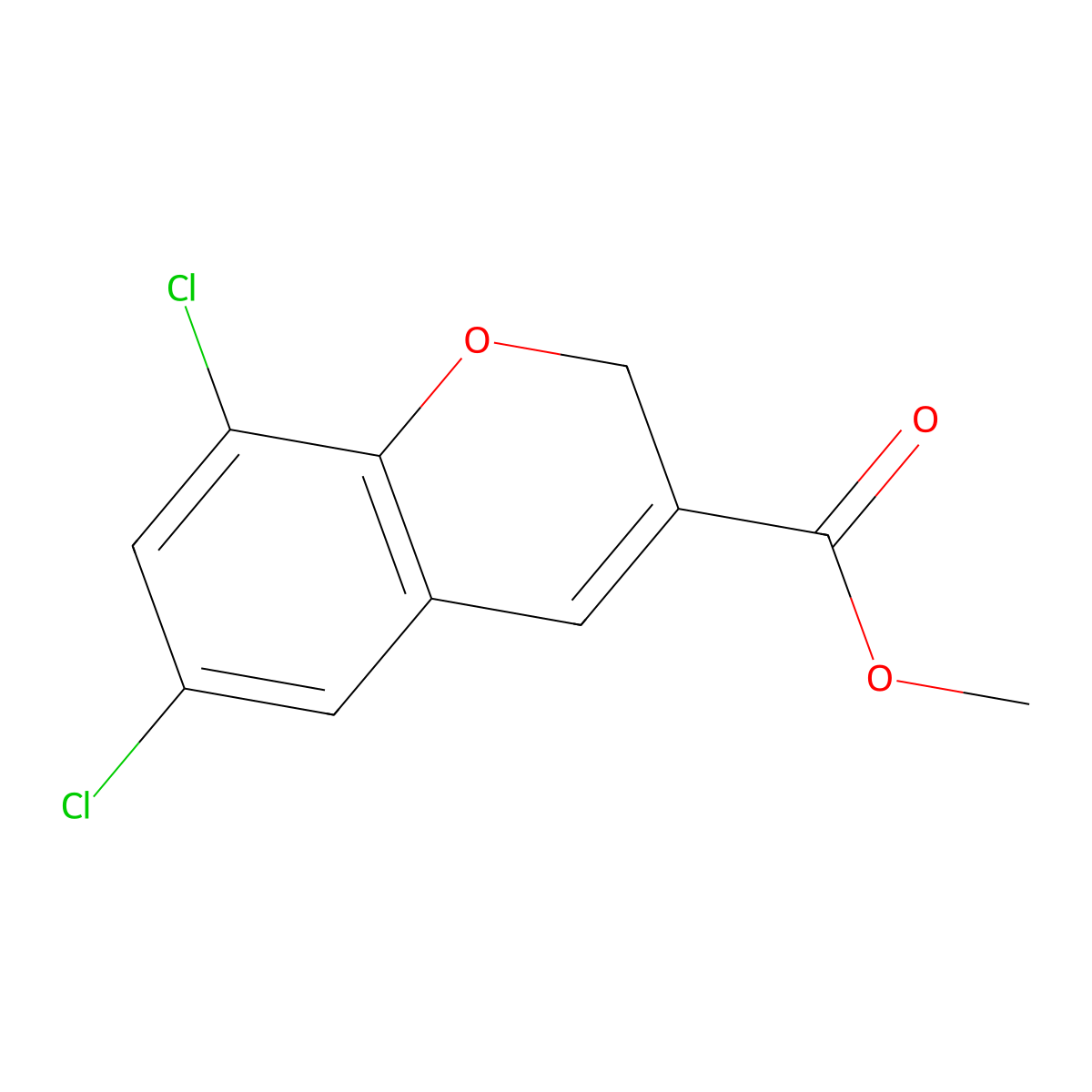 Methyl 6,8-dichloro-2H-chromene-3-carboxylate molecular structure, CAS 118693-22-4