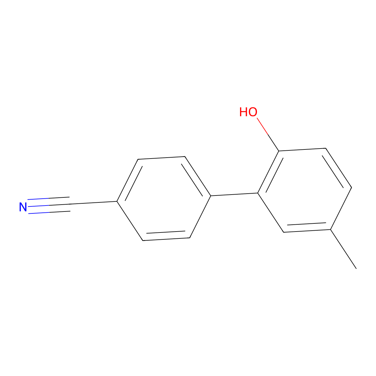 2'-Hydroxy-5'-methyl-[1,1'-biphenyl]-4-carbonitrile molecular structure, CAS 118693-48-4
