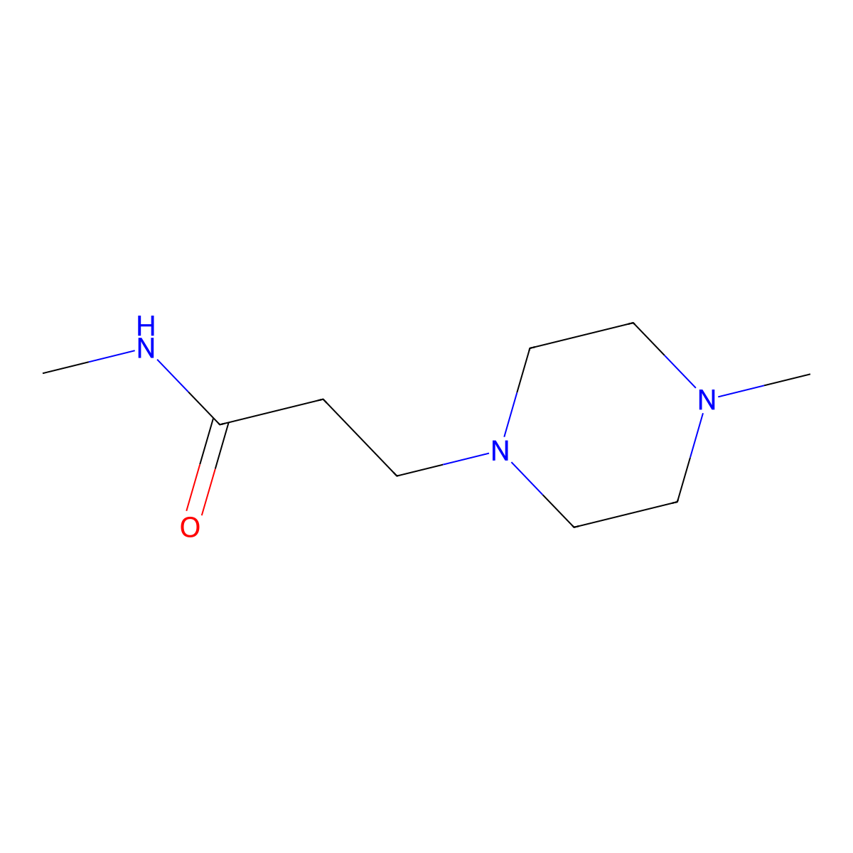 N-methyl-3-(4-methylpiperazin-1-yl)propanamide molecular structure, CAS 118699-19-7