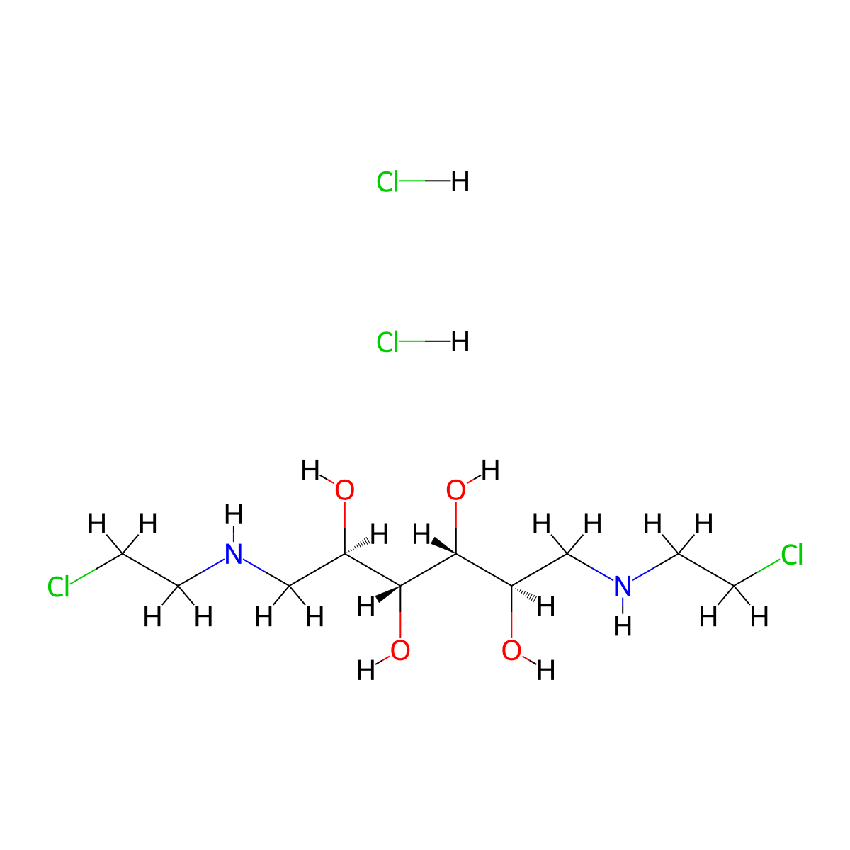 Mannomustine Hydrochloride molecular structure, CAS 1187-01-5
