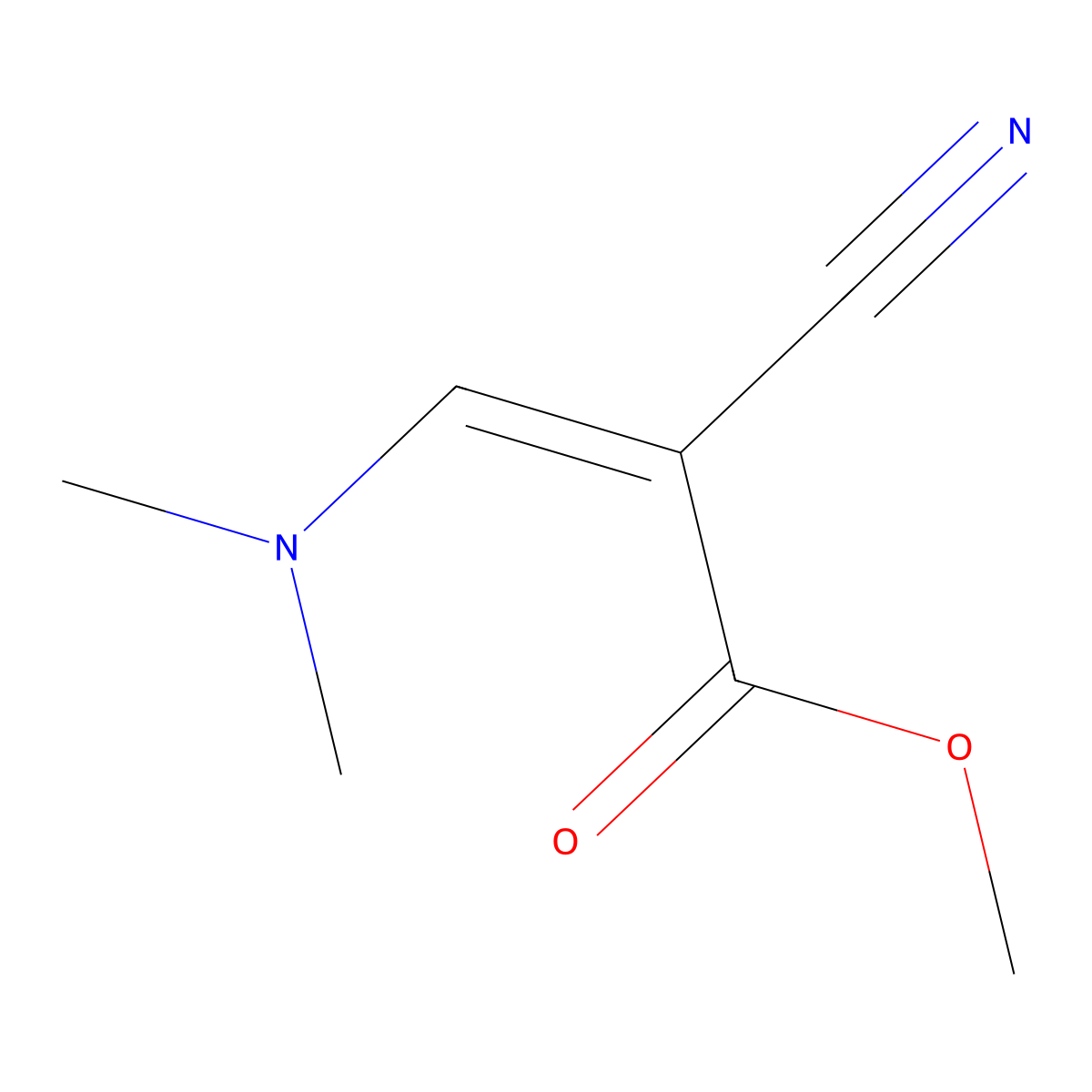 Methyl 2-cyano-3-(dimethylamino)prop-2-enoate molecular structure, CAS 1187-27-5
