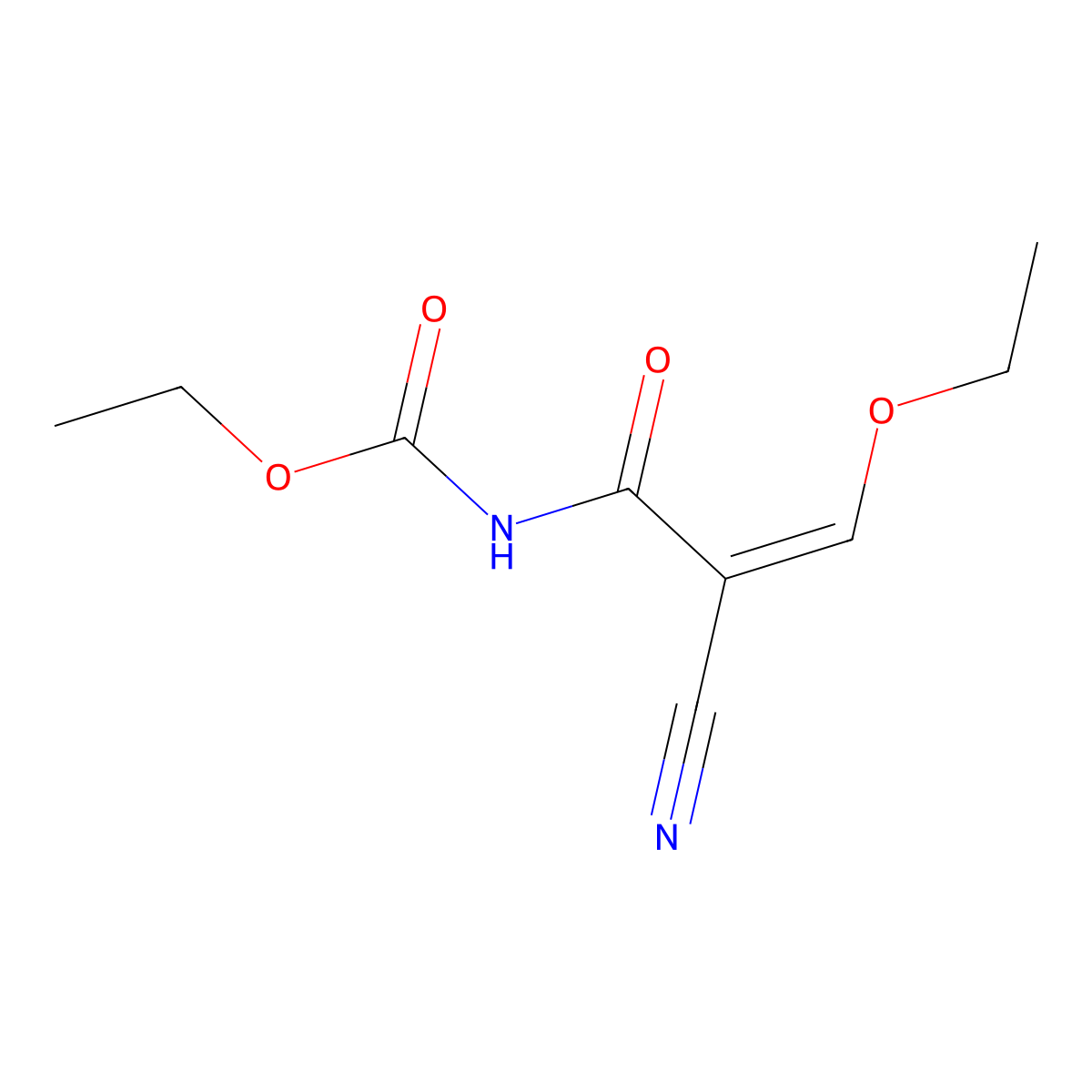 ethyl N-(2-cyano-3-ethoxyacryloyl)carbamate molecular structure, CAS 1187-34-4