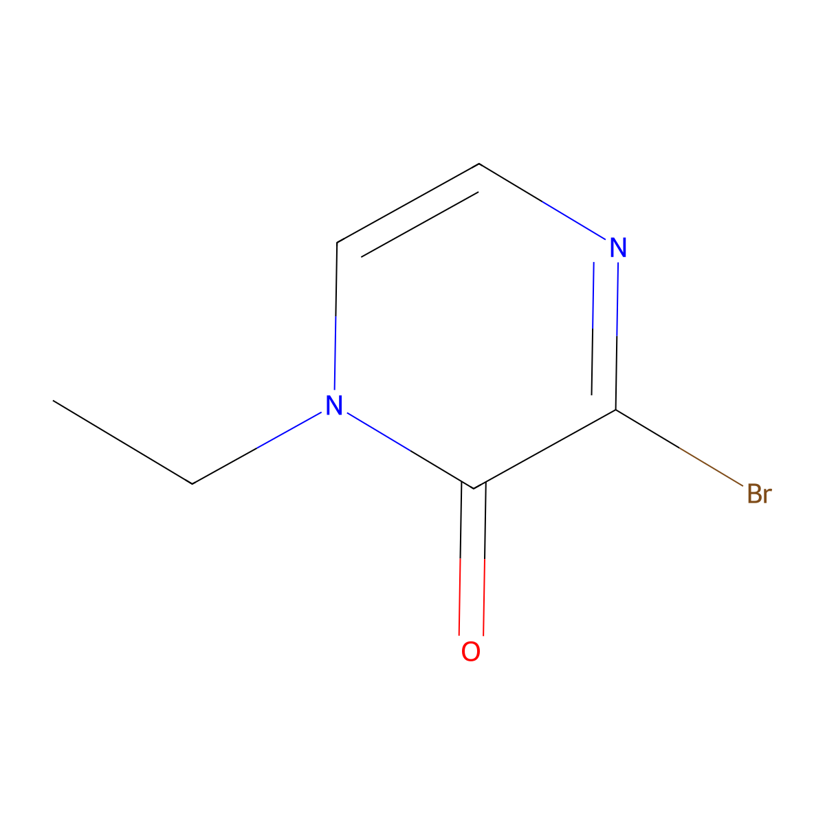 3-bromo-1-ethylpyrazin-2(1H)-one molecular structure, CAS 1187017-24-8