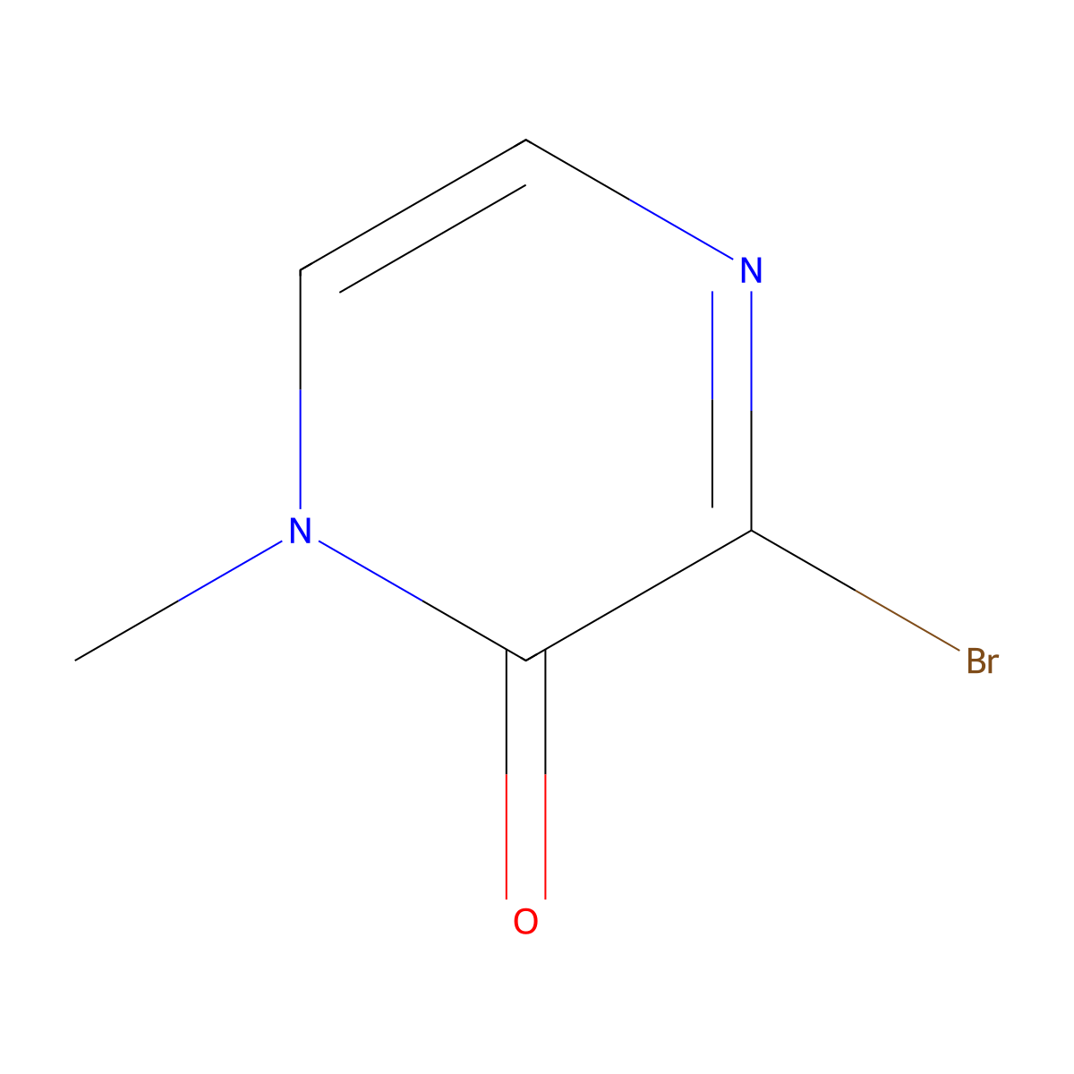 3-bromo-1-methylpyrazin-2(1H)-one molecular structure, CAS 1187017-25-9