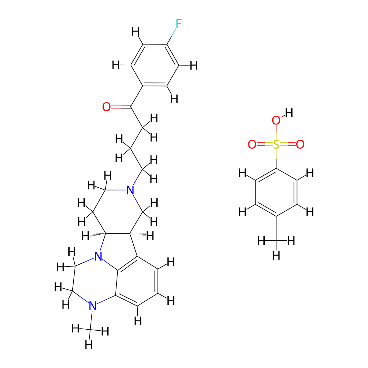 Lumateperone Tosylate molecular structure, CAS 1187020-80-9
