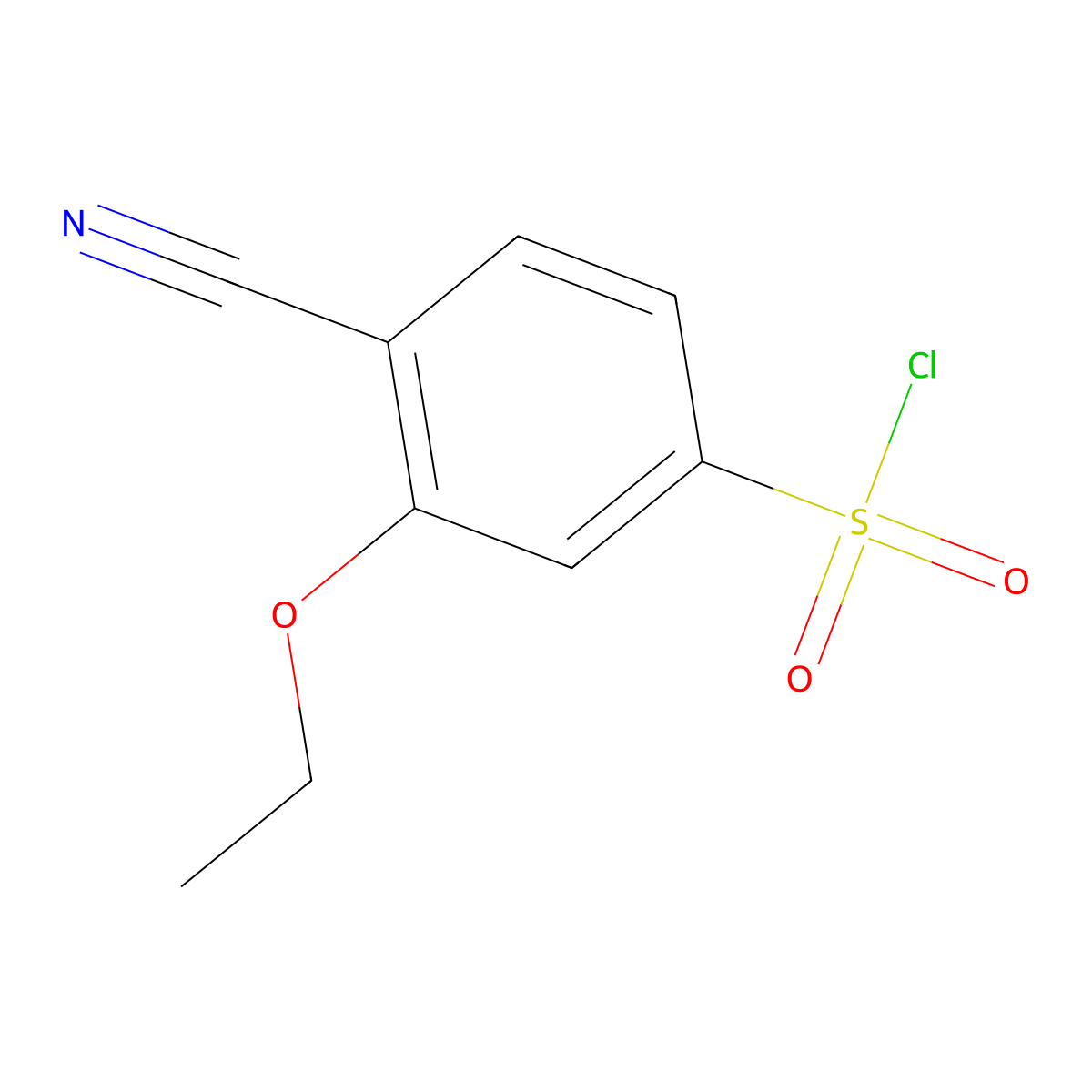 4-Cyano-3-ethoxybenzene-1-sulfonyl chloride molecular structure, CAS 1187051-48-4