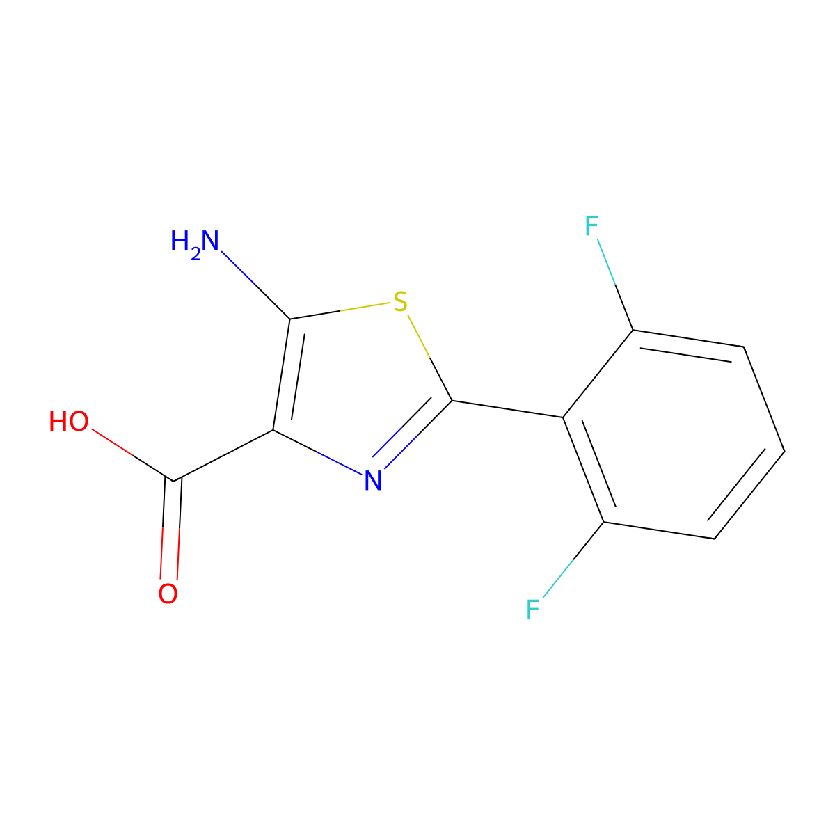 5-Amino-2-(2,6-difluorophenyl)thiazole-4-carboxylic acid molecular structure, CAS 1187056-40-1