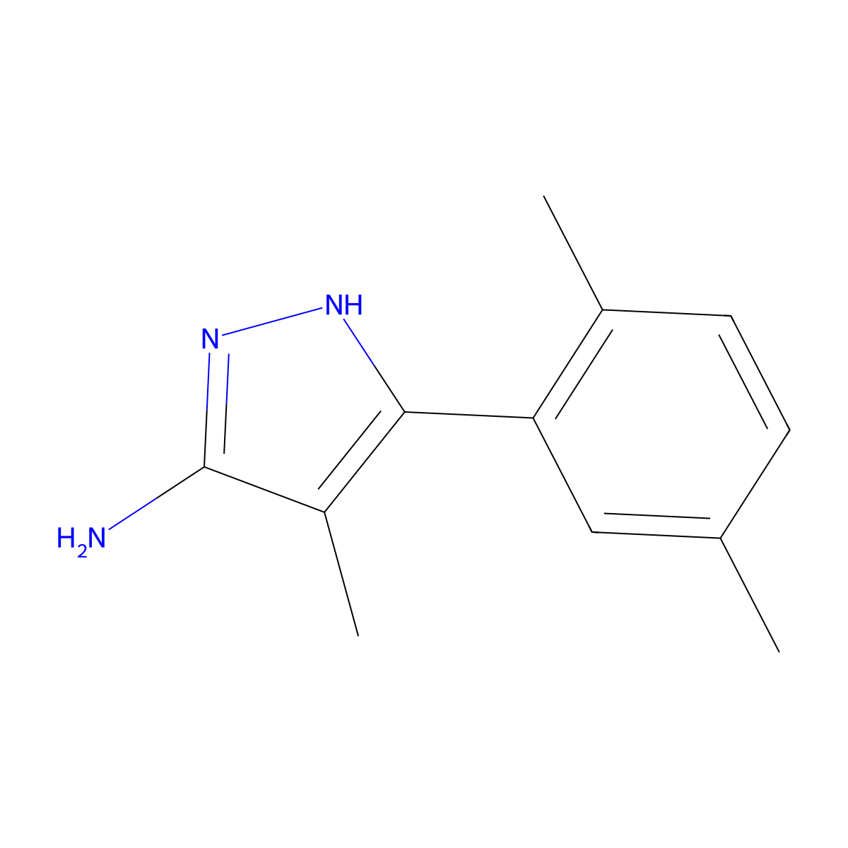 3-(2,5-Dimethylphenyl)-4-methyl-1H-pyrazol-5-amine molecular structure, CAS 1187056-88-7