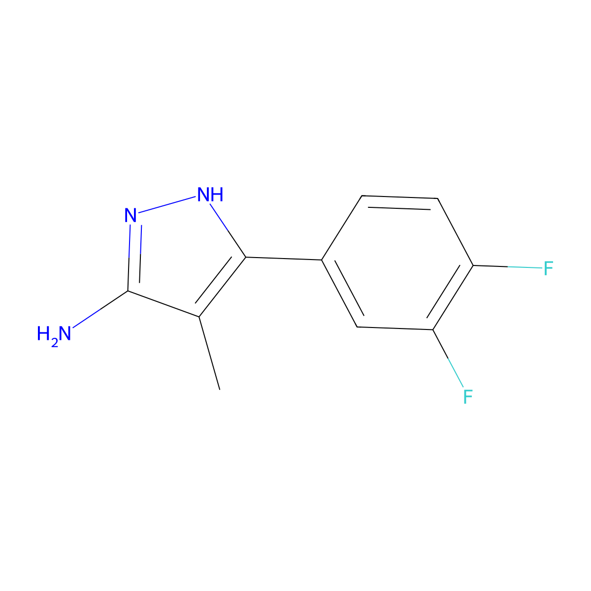 3-(3,4-Difluorophenyl)-4-methyl-1h-pyrazol-5-amine molecular structure, CAS 1187056-90-1