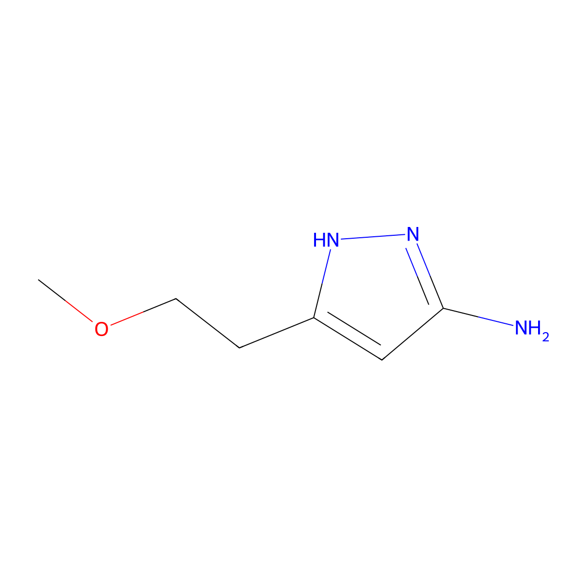 3-(2-Methoxyethyl)-1H-pyrazol-5-amine molecular structure, CAS 1187058-44-1