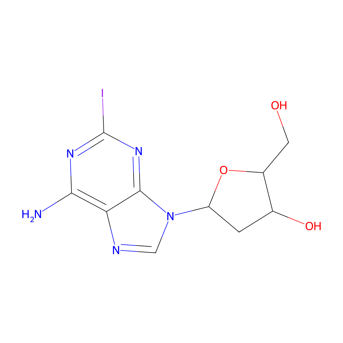 2-Iodo-2'-deoxyadenosine molecular structure, CAS 118706-49-3