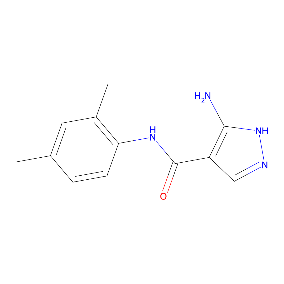 5-amino-N-(2,4-dimethylphenyl)-1H-pyrazole-4-carboxamide molecular structure, CAS 1187063-20-2