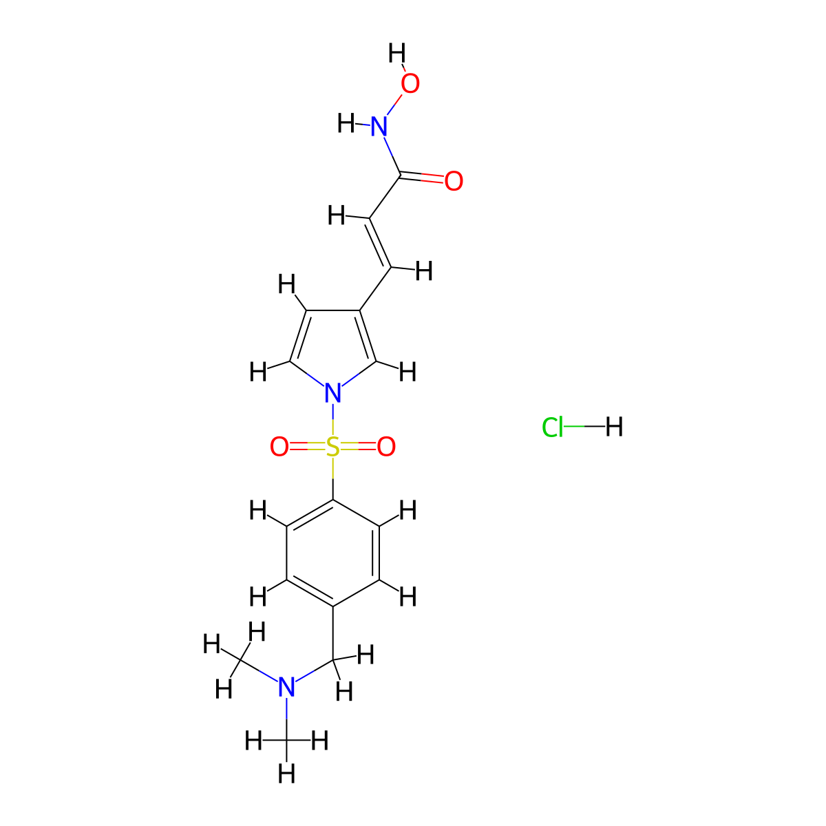Resminostat hydrochloride molecular structure, CAS 1187075-34-8