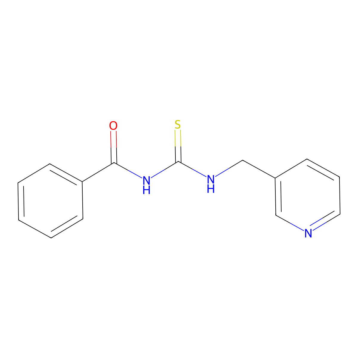 N-(pyridin-3-ylmethylcarbamothioyl)benzamide molecular structure, CAS 118708-30-8