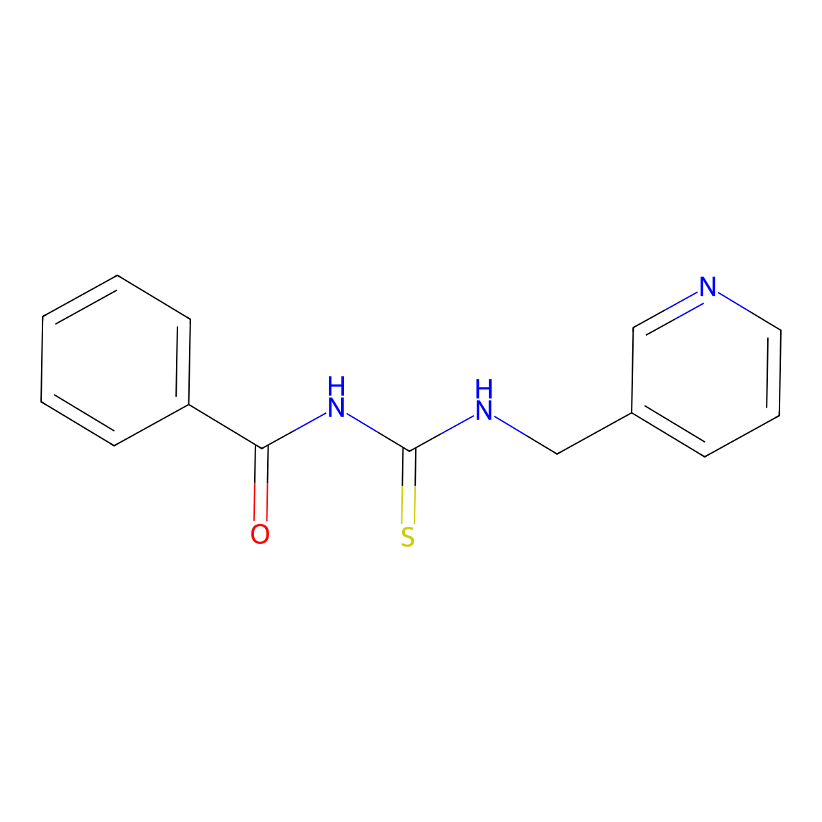 N-(pyridin-3-ylmethylcarbamothioyl)benzamide molecular structure, CAS 118708-30-8