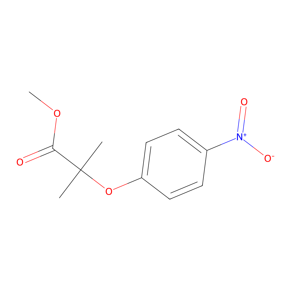 Methyl 2-methyl-2-(4-nitrophenoxy)propanoate molecular structure, CAS 1187083-40-4