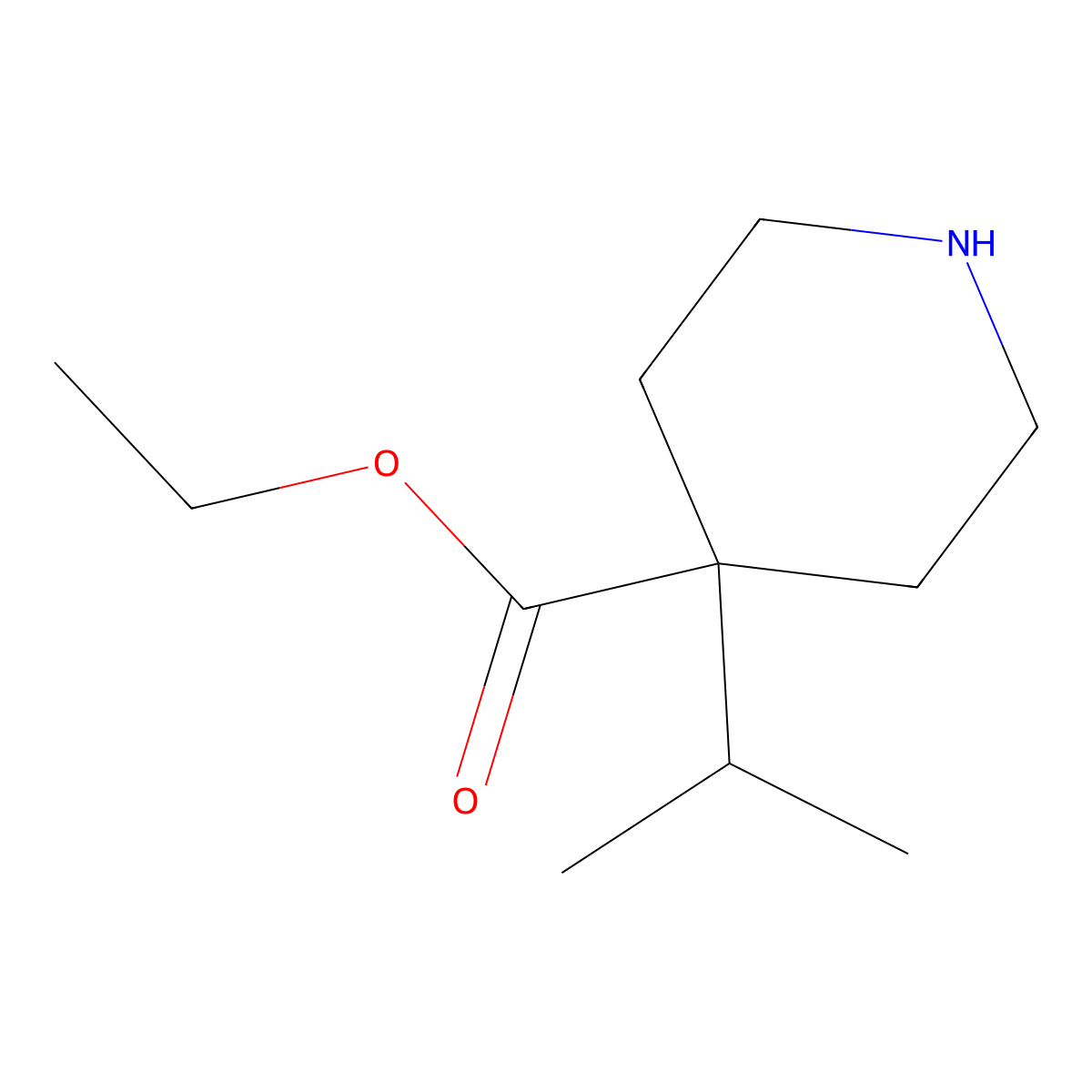 Ethyl 4-Isopropyl-4-piperidinecarboxylate molecular structure, CAS 1187087-07-5
