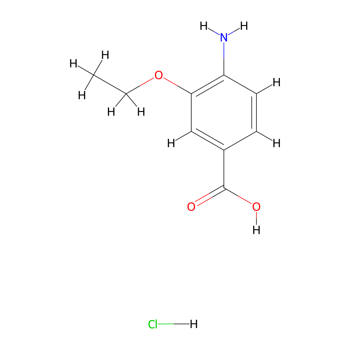4-Amino-3-ethoxybenzoic acid hydrochloride molecular structure, CAS 1187094-75-2