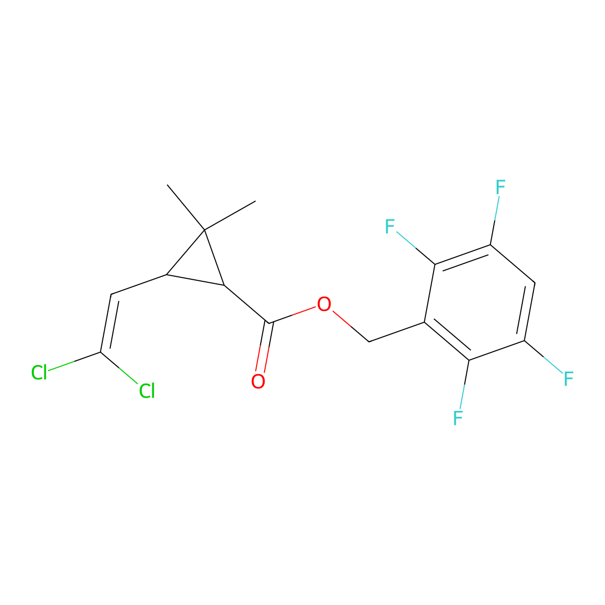 Transfluthrin molecular structure, CAS 118712-89-3