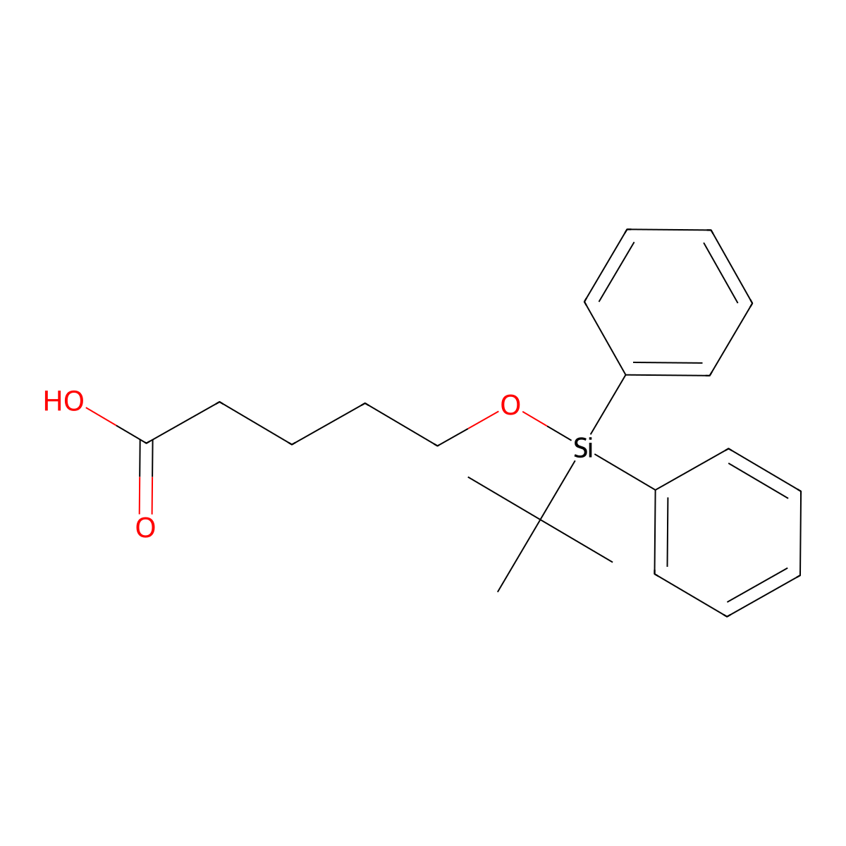 Pentanoic acid, 5-[[(1,1-dimethylethyl)diphenylsilyl]oxy]- molecular structure, CAS 118715-27-8