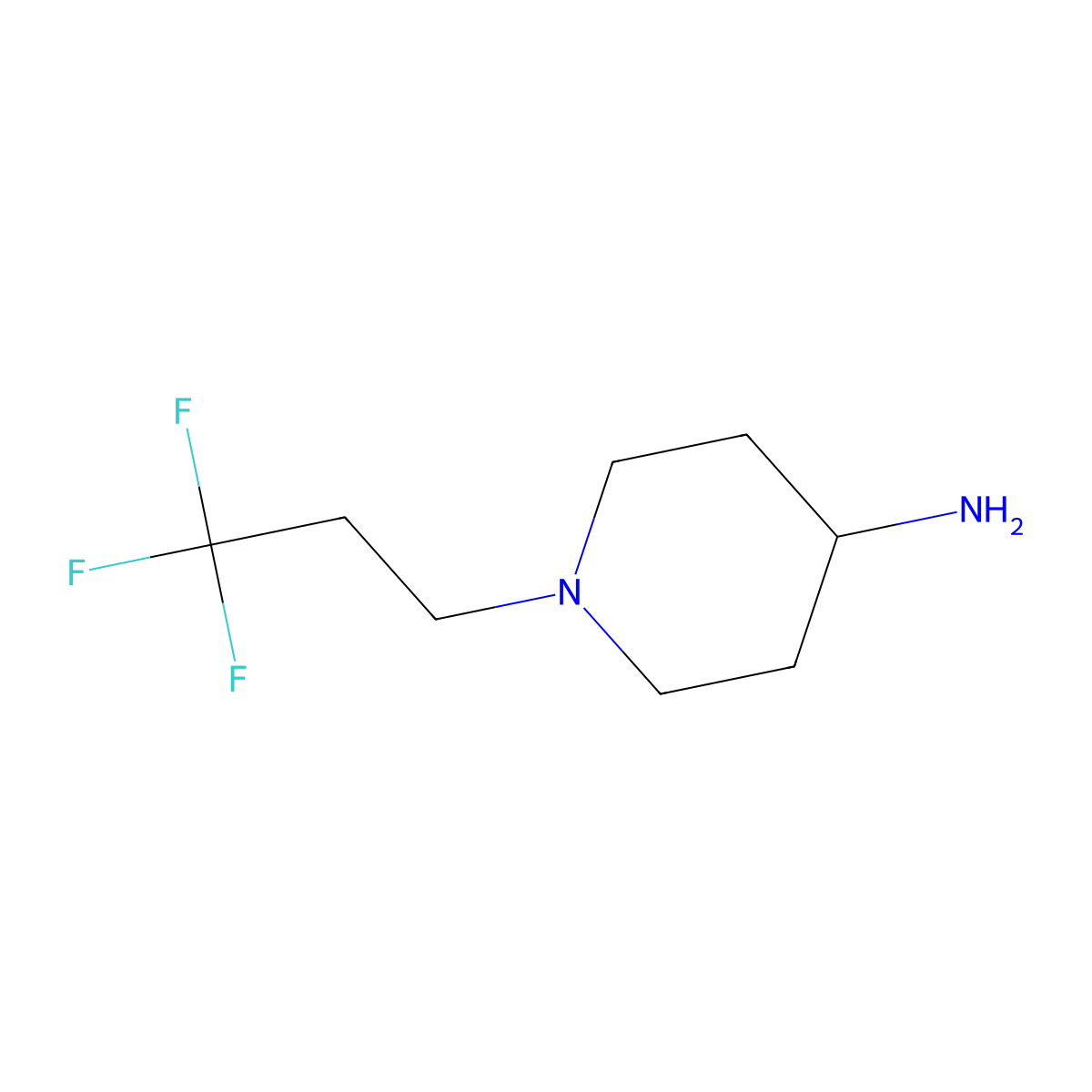 1-(3,3,3-Trifluoropropyl)piperidin-4-amine molecular structure, CAS 1187159-96-1